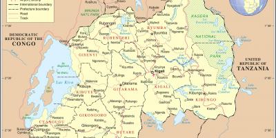 Kartta hallinnollinen kartta Ruanda