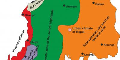 Kartta Ruandan ilmasto