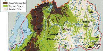 Maantieteellinen kartta Ruanda