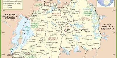 Kartta Ruandan poliittisen
